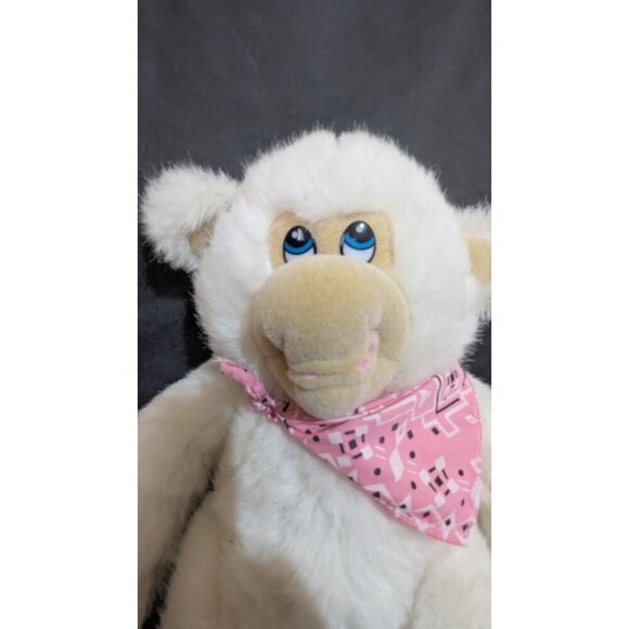 vintage Tb Trading co white Monkey gorilla plush stuffed animal toy 14"blue eyes - Picture 4 of 8